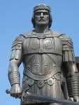 Скулптура на цар Калоян, изглед отблизо