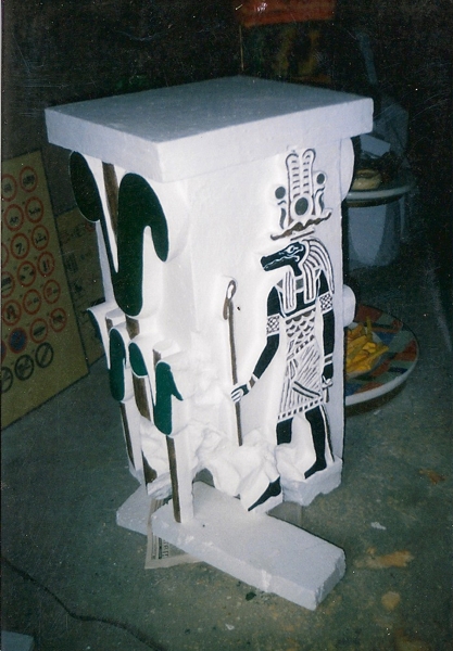 Rectangular column with ornaments