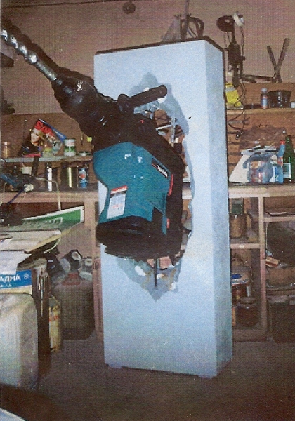 Mockup of a perforator in an advertising studio