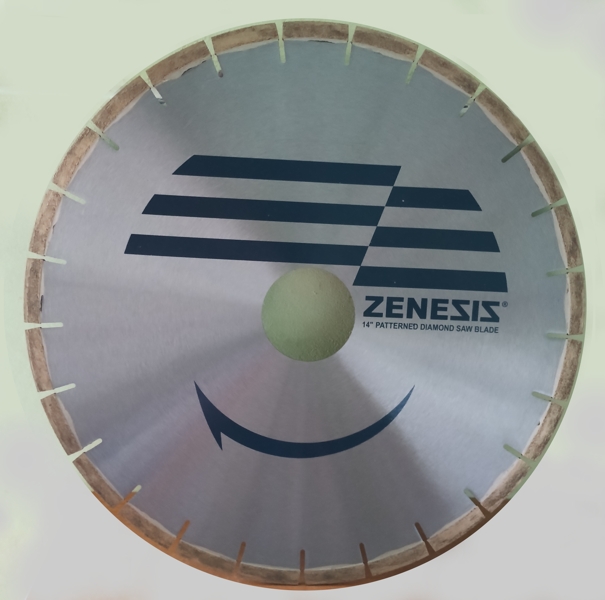 Silent marble cutting disc ZENESIS with stacked diamonds, for stationary machine. Diameter 350 mm