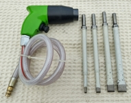 Pneumatic hammer with trigger, with chisels for it, width 5, 10, 15, 20 mm, cylindrical grip 10.2 mm