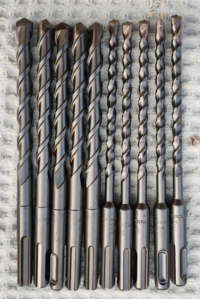 Carbide tip drill bits, SDS+ shank - real photo of the tools