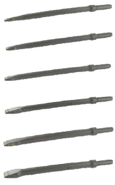 Carbide pneumatic chisel with reinforced welded tip FORT