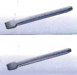 Hand serrated chisels with carbide insert, with flat and sharp teeth