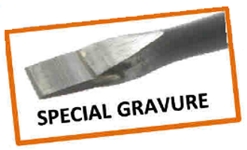 Close-up view of the carbide insert on the EUROP chisel