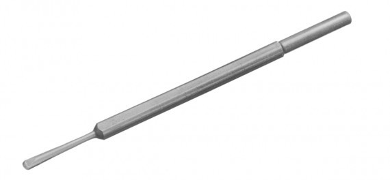 Carbide chisel for BANTAM pneumatic pen, Width 6 mm, with a CURVED tip