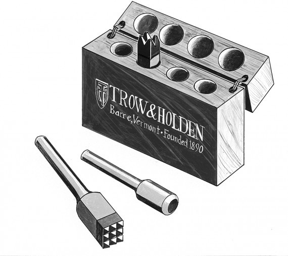 Set of carbide bushings for pneumatic hammer 12.7 or 8 mm with wooden box