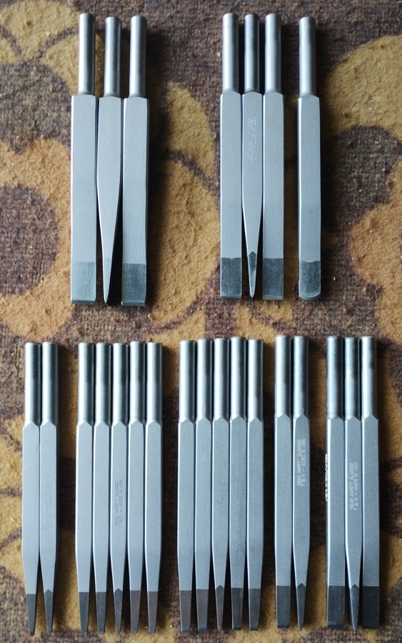 Carbide carving chisel set - all sizes