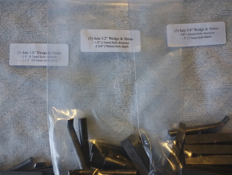 Rock splitters Brand Trow & Holden, size 10, 13, 16 mm, in packs of 5 sets