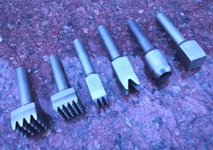 Carbide Bushing chisels for pneumatic hammers, left view - real photo of the tools