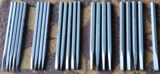 Carbide chisels for hand carving and inscriptions - all sizes