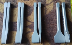 Carbide chisels for hand carving marble, limestone and other soft stones, four sizes