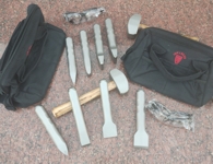 Masonry tool set with comfort handle - real photo of the tools