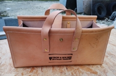 Large leather tool bag - real photo