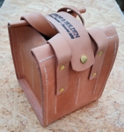Small leather bag for stonemasonry tools - real photo