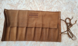 Leather case for stonemasonry tools - real photo