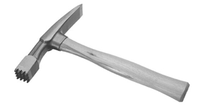 Hammer for edging soft stones and bricks with a bushing head, with 16 teeth