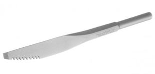 Steel chisel with serrations for access to narrow spaces, width 3 mm