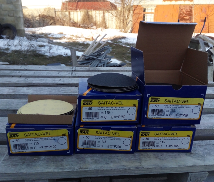 Boxes with sandpaper for dry polishing of stone and marble - Velcro