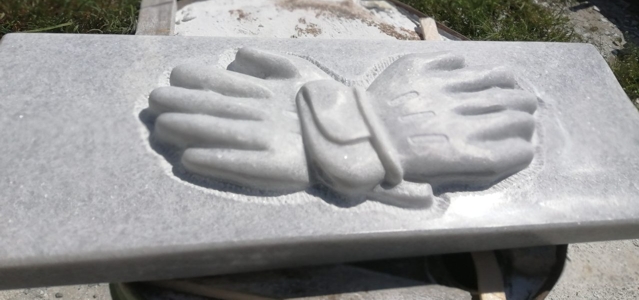 Making goalkeeper football gloves from marble