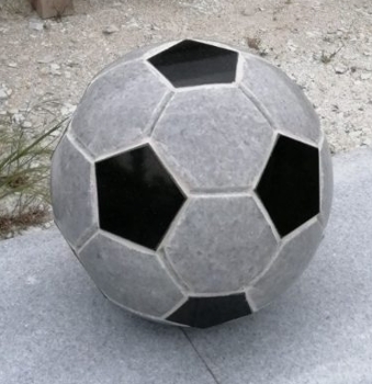 Making a soccer ball from marble and black granite