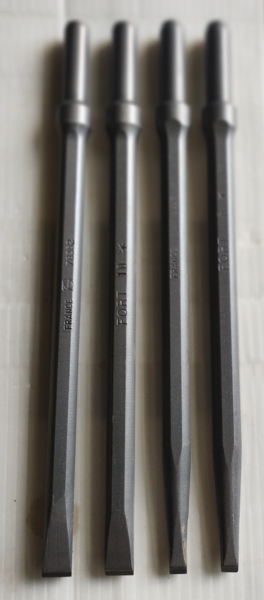 Burins pour marteaux pneumatiques avec insert en carbure FORT, poignée 10,2*36 mm - photo réelle des outils