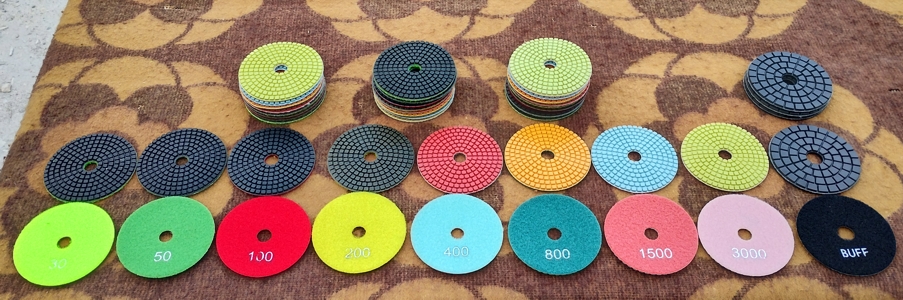 Шкурки за мокро шлайфане и полиране, диаметър 100 мм, номера от 30, 50, 100, 200, 400, 800, 1500, 3000, BUFF