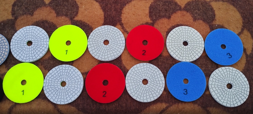 Шкурки за мокро шлайфане и полиране, диаметър 100 мм, 3 стъпки