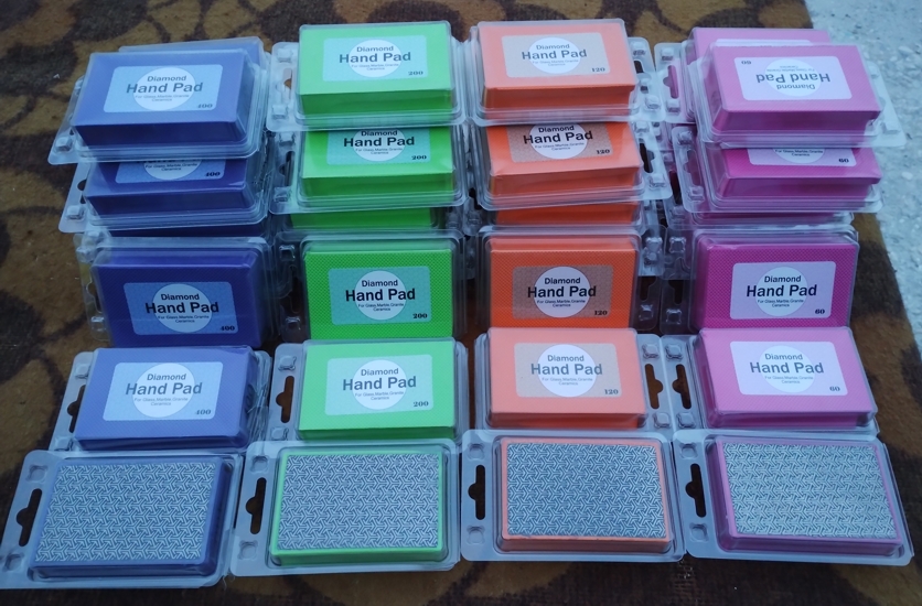 Абразиви за ръчно полиране с диамантена посипка. Зърнистост 60, 120, 200, 400