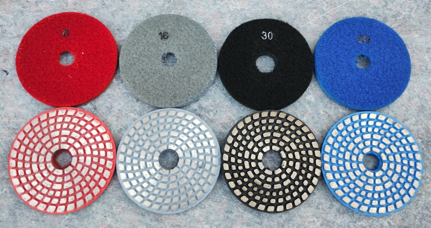 Синтеровани шкурки за мокро полиране на гранит, мрамор, технически камък, керамика, порцелан, стъкло. Зърнистост 6, 16, 30, 50, 100, 200, 400, 800, 1500, 3000. Внос от Китай, общ изглед