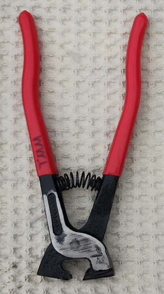 Клещи за мозайка с карбидни остриета, изглед отгоре, от към остриетата