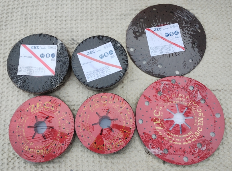 Полутвърди турбо шкурки-дискове ZEC Semiflex, лице и гръб 