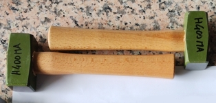 Правоъгълни стоманени чукове с дървена дръжка, тегло 400 гр