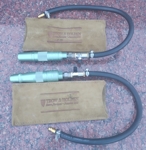 Пневматични чукове, окомплектовани със спирателен кран, гъвкав гумен маркуч и бърза връзка - реална снимка на инструментите