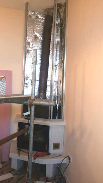 изграждане на металната конструкция за закрепване на топлоизолацията и гипскартона