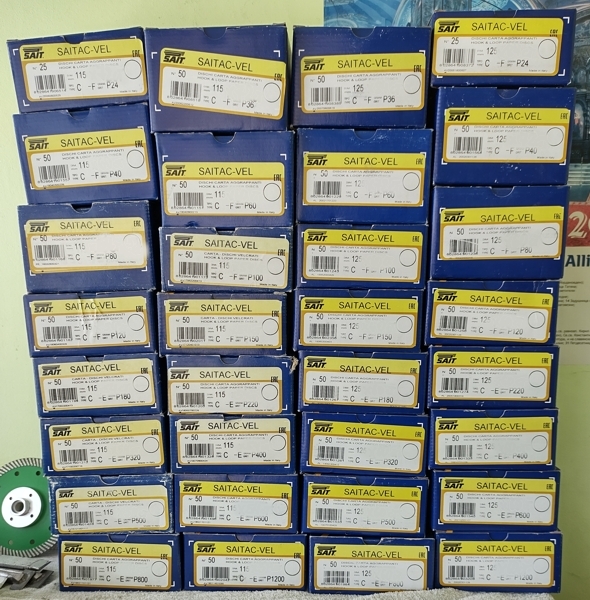 Șmirghel pentru lustruirea uscată a pietrei și marmurei - Velcro, diametru 115 și 125 mm, toate dimensiunile