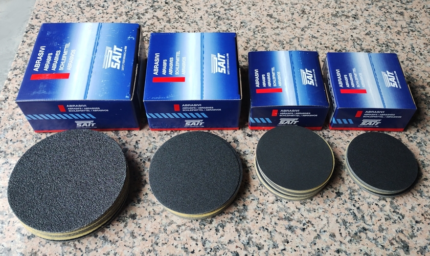 Șmirghel pentru lustruirea uscată a pietrei și marmurei - Velcro, saitac-vel diametru 180, 150, 125, 115 mm